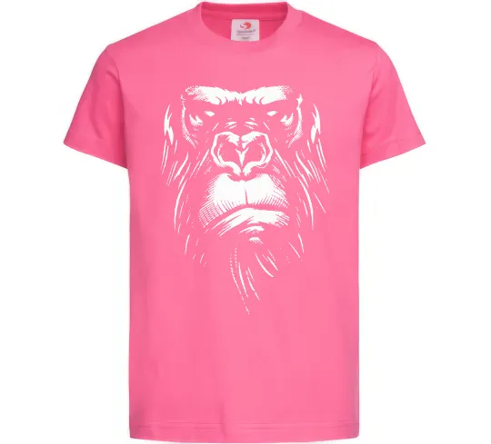 Детская футболка Горила морда Ярко-розовый фото