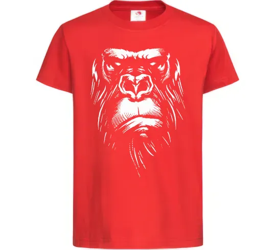 Детская футболка Горила морда Красный фото