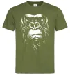 Мужская футболка Горила морда Оливковый фото