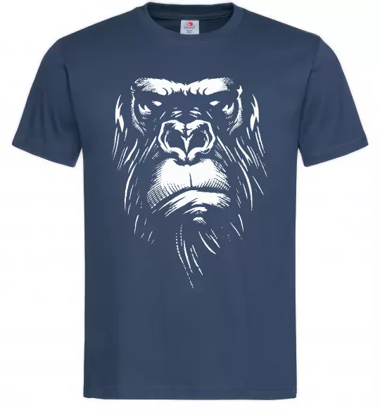 Мужская футболка Горила морда Темно-синий фото