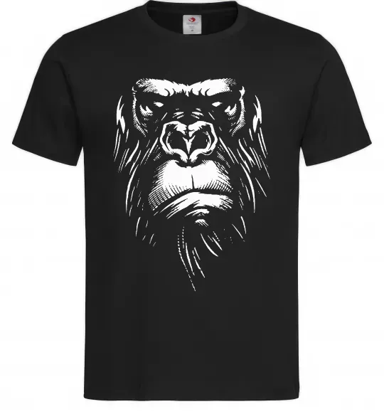 Мужская футболка Горила морда Черный фото