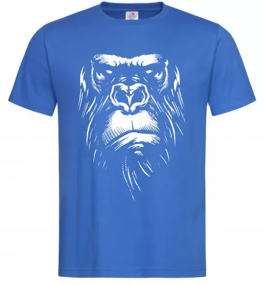 Мужская футболка Горила морда Ярко-синий фото