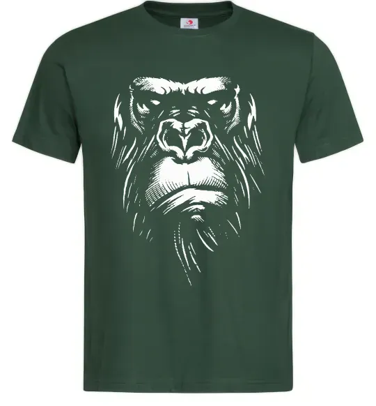 Мужская футболка Горила морда Темно-зеленый фото