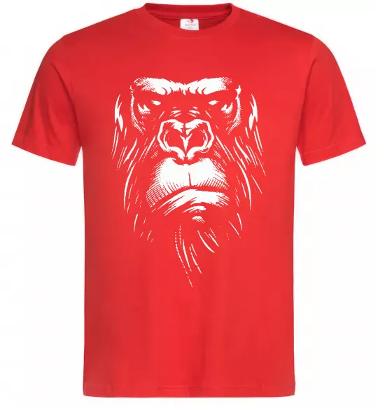 Мужская футболка Горила морда Красный фото