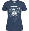 Женская футболка Горила морда Темно-синий фото