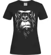 Женская футболка Горила морда Черный фото