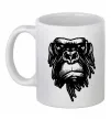 Чашка керамическая Горила морда Белый фото