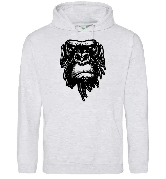 Чоловіча толстовка (худі) Горила морда Сірий меланж фото