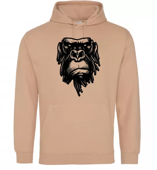 Чоловіча толстовка (худі) Горила морда Пісочний фото