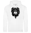 Жіноча толстовка (худі) Горила морда Білий фото