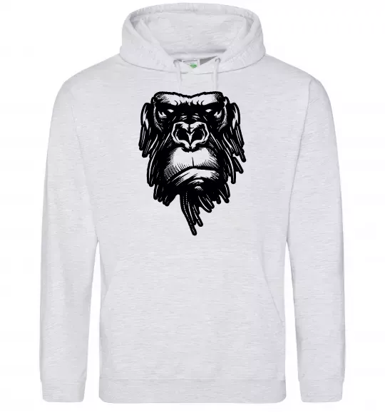 Жіноча толстовка (худі) Горила морда Сірий меланж фото