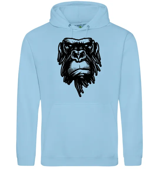 Женская толстовка (худи) Горила морда Голубой фото