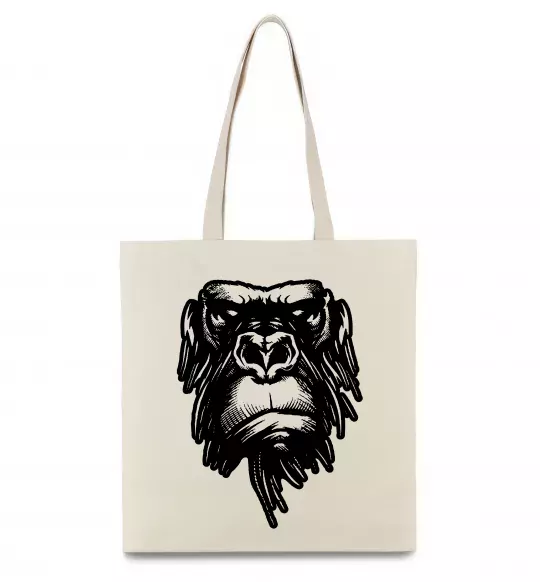 Эко-сумка Горила морда Бежевый фото