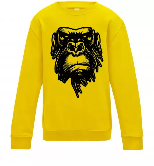 Детский Свитшот Горила морда Солнечно желтый фото