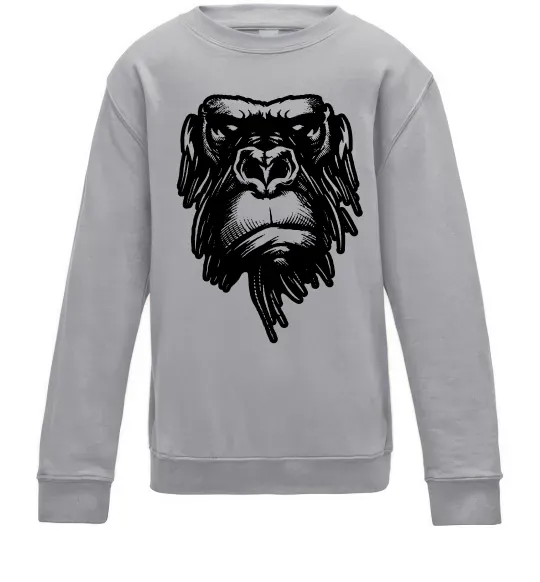 Детский Свитшот Горила морда Серый меланж фото