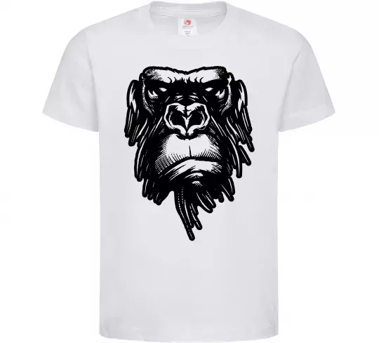 Детская футболка Горила морда Белый фото