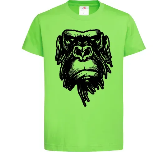 Детская футболка Горила морда Лаймовый фото