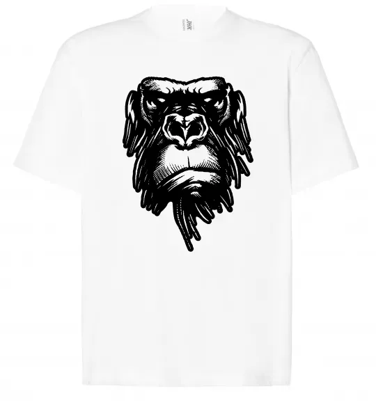 Футболка Оверсайз Горила морда Белый фото