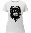 Женская премиум футболка Горила морда Белый фото