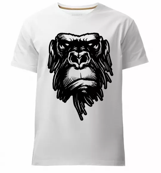 Чоловіча преміум футболка Горила морда Білий фото