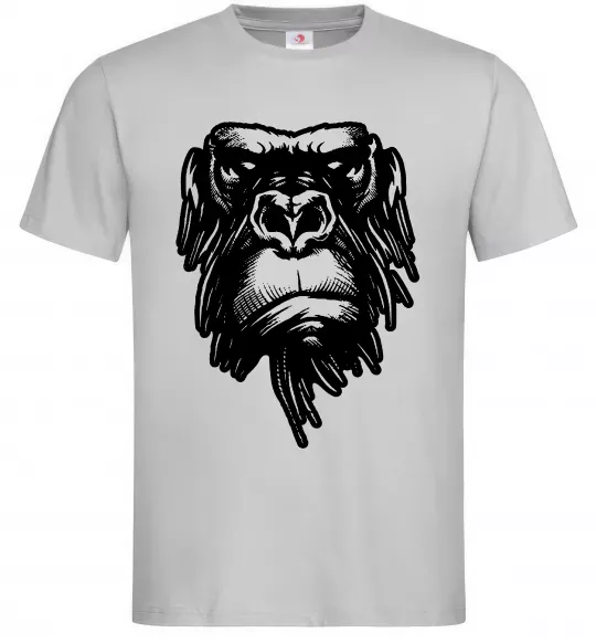 Мужская футболка Горила морда Серый фото