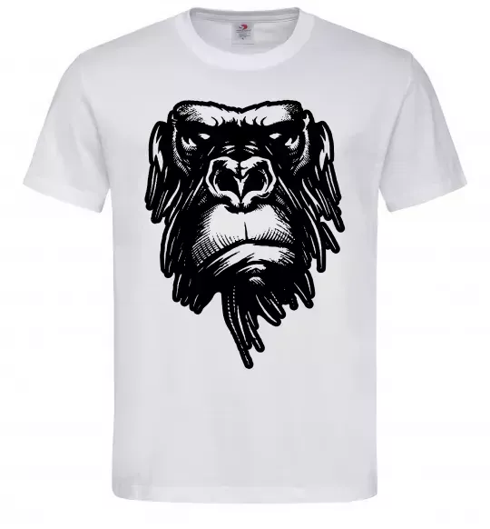Мужская футболка Горила морда Белый фото