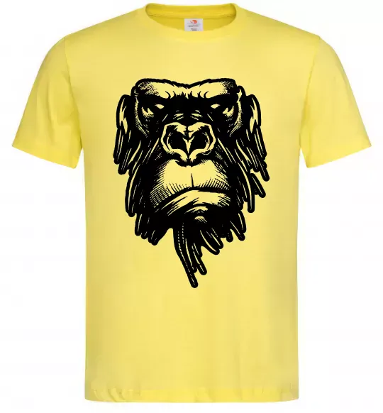 Мужская футболка Горила морда Лимонный фото
