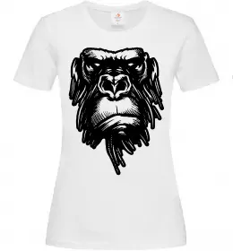 Женская футболка Горила морда Белый фото