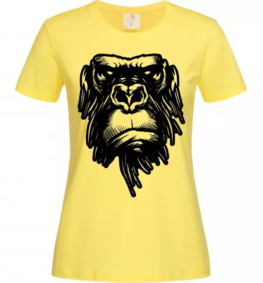 Женская футболка Горила морда Лимонный фото