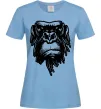Женская футболка Горила морда Голубой фото