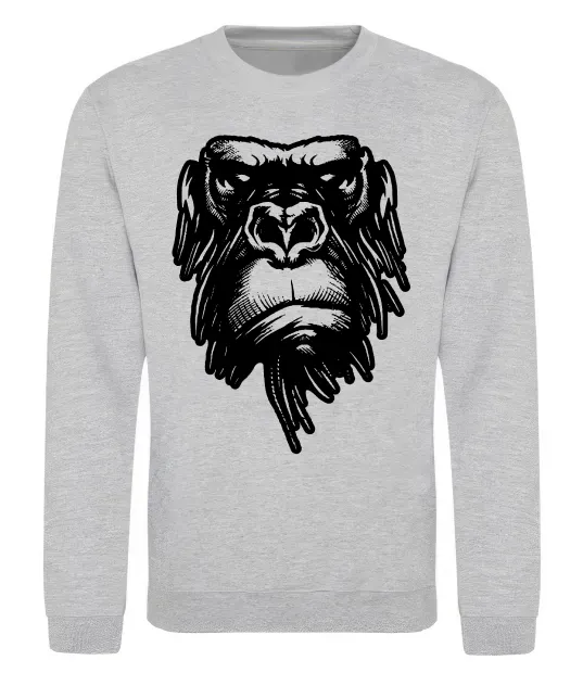 Свитшот Горила морда Серый меланж фото