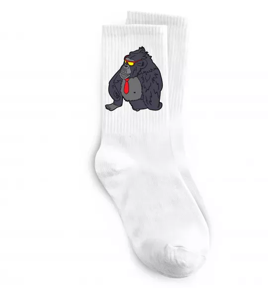 Шкарпетки Горила в окулярах Білий фото