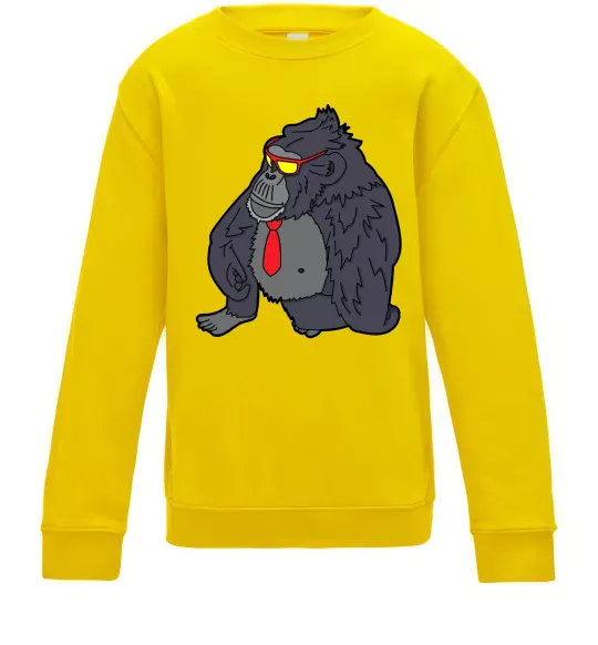 Детский Свитшот Горила в окулярах Солнечно желтый фото