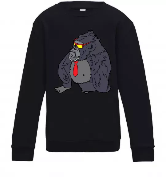 Детский Свитшот Горила в окулярах Черный фото