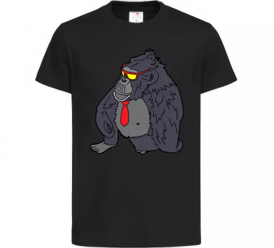 Детская футболка Горила в окулярах Черный фото