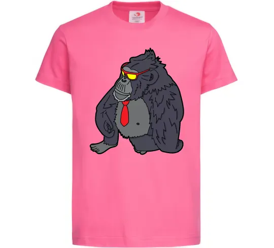 Детская футболка Горила в окулярах Ярко-розовый фото