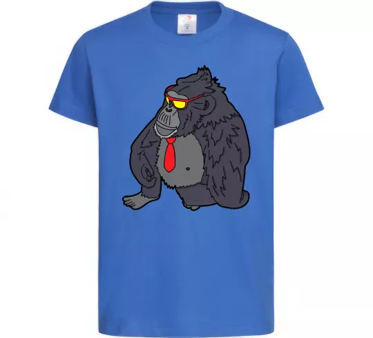 Детская футболка Горила в окулярах Ярко-синий фото