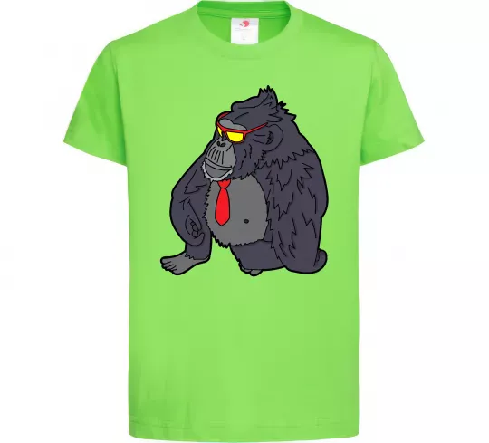 Детская футболка Горила в окулярах Лаймовый фото