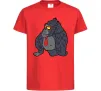 Детская футболка Горила в окулярах Красный фото