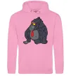 Женская толстовка (худи) Горила в окулярах Розовый фото