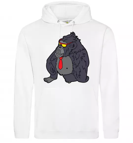 Женская толстовка (худи) Горила в окулярах Белый фото