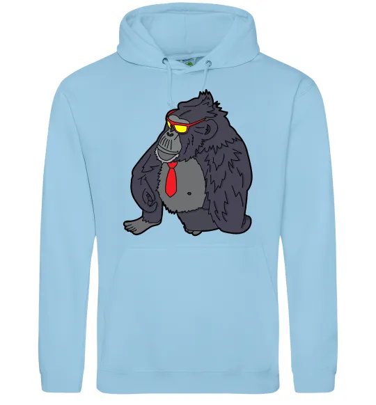 Женская толстовка (худи) Горила в окулярах Голубой фото