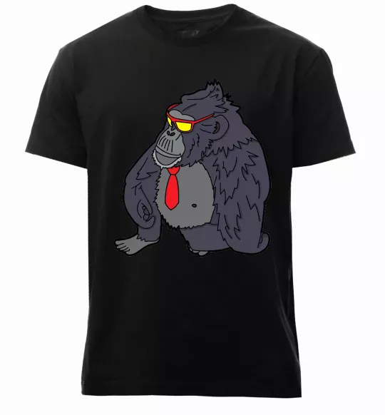 Мужская премиум футболка Горила в окулярах Черный фото