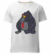 Мужская премиум футболка Горила в окулярах Белый фото