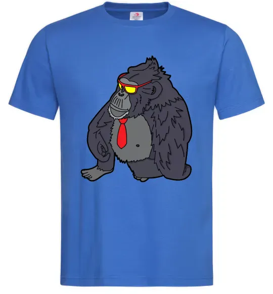 Мужская футболка Горила в окулярах Ярко-синий фото