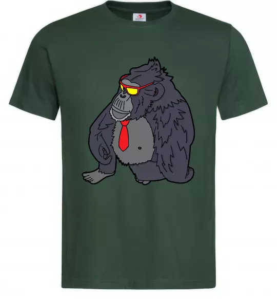 Мужская футболка Горила в окулярах Темно-зеленый фото