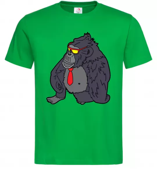 Мужская футболка Горила в окулярах Зеленый фото