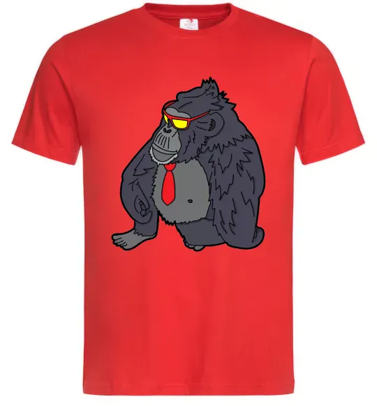 Мужская футболка Горила в окулярах Красный фото