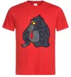 Мужская футболка Горила в окулярах Красный Мужская футболка Горила в окулярах Красный фото