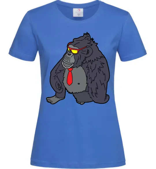 Женская футболка Горила в окулярах Ярко-синий фото
